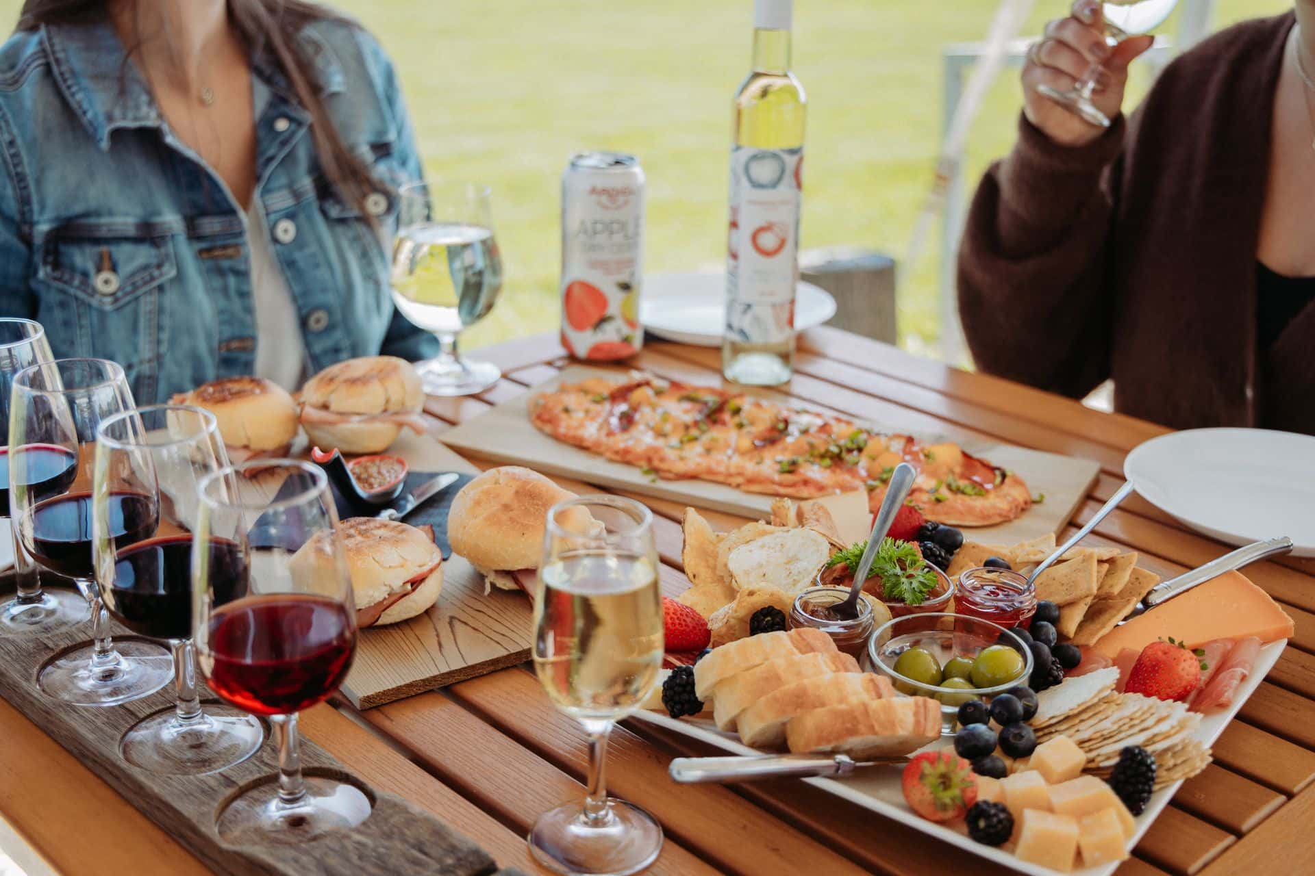 A wonderful spread of food and drinks from the Apple Pie Trail.